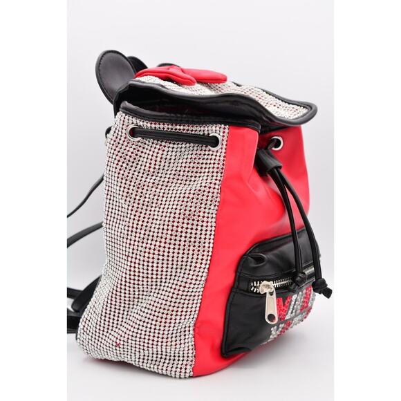 Disney\'s Minnie Mouse Mini Backpack Red Black Rhinestones Crystal Bling 10\
